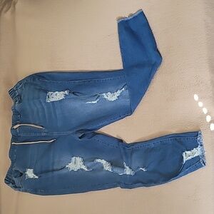 Women High Waist Stretch Ripped Jeans Distressed Denim Pants Plus Size